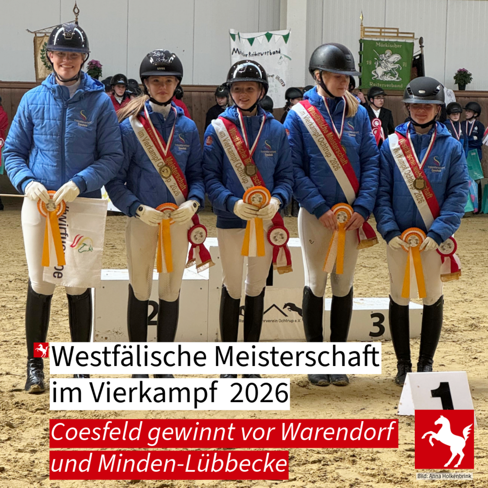Coesfeld gewinnt Doppelgold beim Westfalenvierkampf 2026 Coesfeld gewinnt Doppelgold beim Westfalenvierkampf 2026