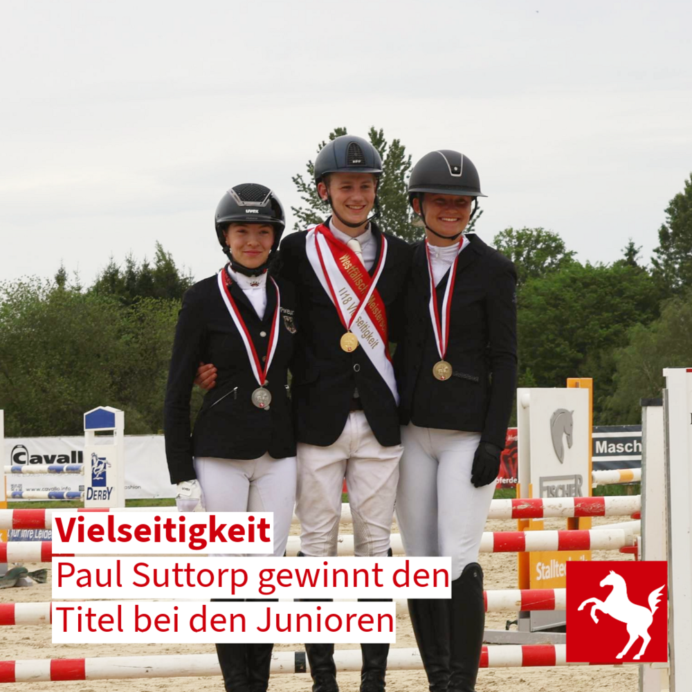 Paul Suttorp ist U18-Westfalenmeister in der Vielseitigkeit Paul Suttorp ist U18-Westfalenmeister in der Vielseitigkeit
