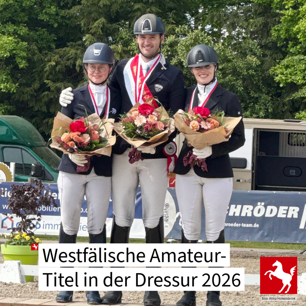 Die Westfälischen Amateuritel Dressur 2026 sind vergeben Die Westfälischen Amateuritel Dressur 2026 sind vergeben